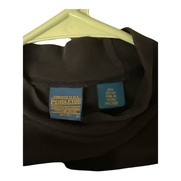 Pendleton Cotton Mock Turtle Neck Long Sleeve Men's Navy Blue Size Medium - Picture 3 of 3